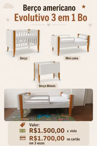 Berço Evolutivo BO infantil 3 em 1 