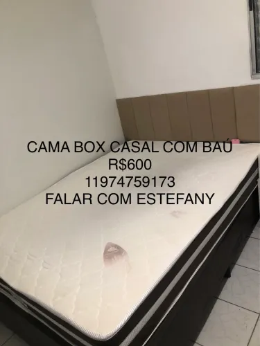 CAMA BOX DE CASAL COM BAÚ