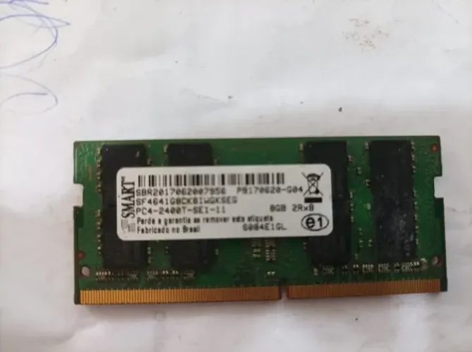 Memória RAM para notebook, 8GB DDR4 2400MHz, marca SMART, padrão SODIMM
