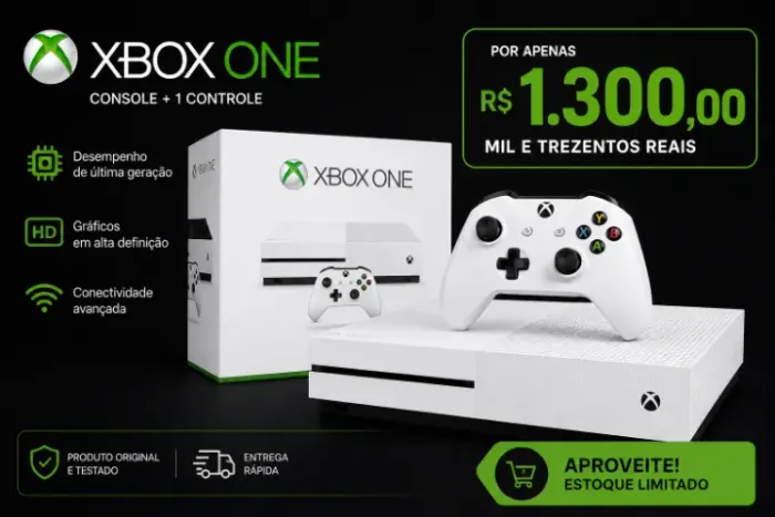 Xbox One Branco Original + Controle | Excelente Estado | R$ 1.300
