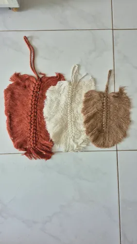 Trio folhas macramê