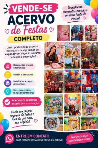 Venda de acervo de Festas