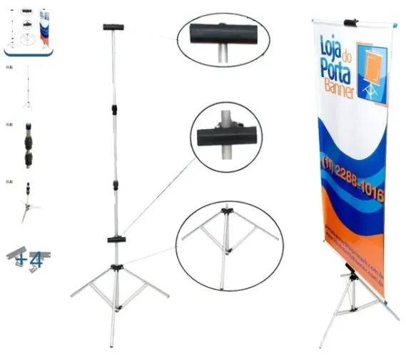 Porta Banner Tripé com garras - São 2 Porta Banner
