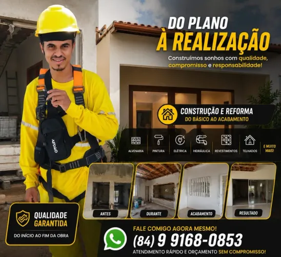 Precisa de um pedreiro? Eletricista? Encanador? Alguém para direcionar sua obra?
