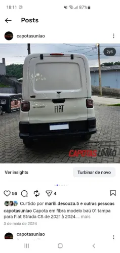 CAPOTA EM FIBRA MODELO BAÚ 01 TAMPA 