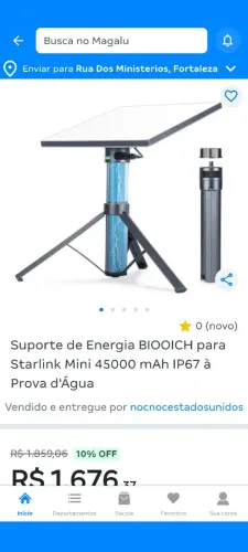 Base Star Link com Power Bank..