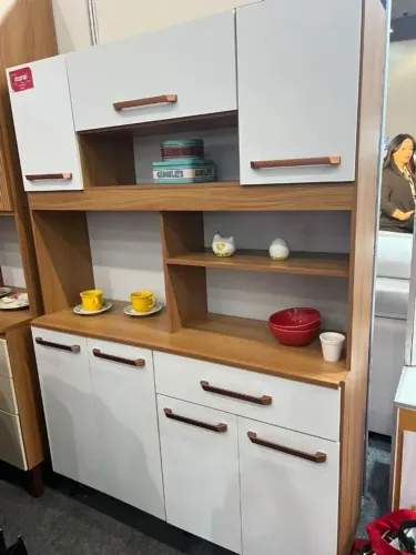 Armário de Cozinha Icaraí 100% MDF Tuboarte 7 Portas e 1 Gaveta
