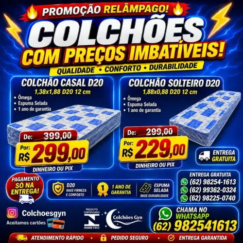 Colchão Casal D20 entrega gratuita