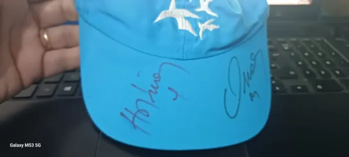 Boné Autografado pelo Oscar Schimidt e pela Hortência no PAN do Rio de Janeiro