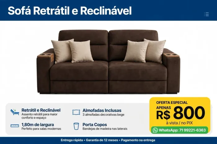 Vendo sofá retrátil reclinado