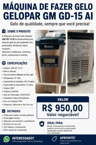 Maquina de fazer gelo gelopar