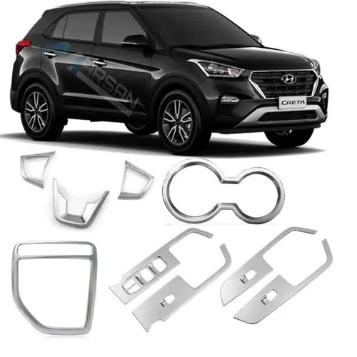 Apliques cromados Hyundai Creta - Ap de braço, Cambio, Maçanetas, Pt Copos, Volante