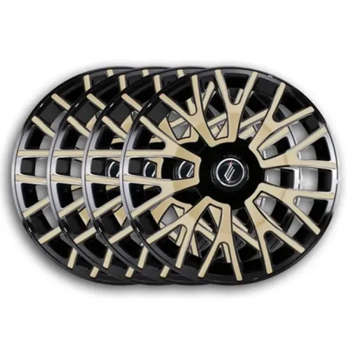 Jogo 4 Peças - Calota Aro 14 Triton Black / Gold - Elitte