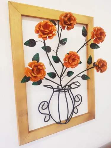 Quadro com vaso de flores Rústico 90x50