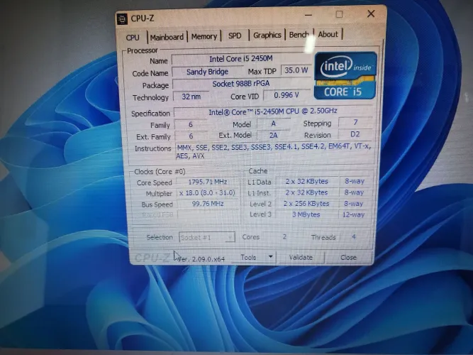 Processador Gamer Intel Core i5-2450m 2.5 Ghz