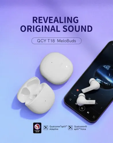 Fone de ouvido Qcy T18 bluetooth com cancelamento de ruído novo original