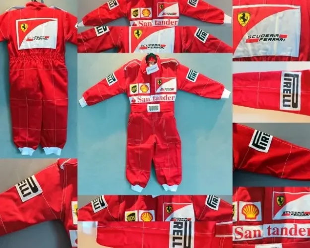 Macacão Fantasia Infantil Corrida Unissex Ferrari