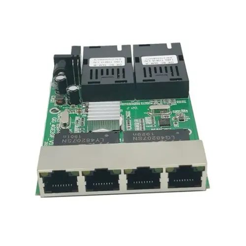 Switch Metro Ethernet 4 Portas Rj45 e 2 Fibras /1000 GIGA 3KM 5V-2A  0765   d400