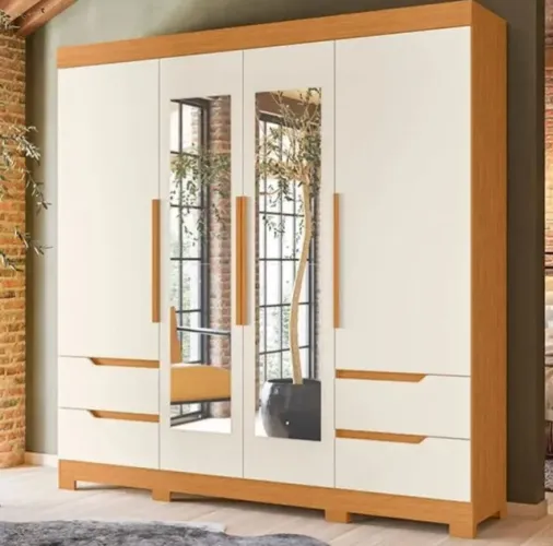 Guarda roupa 4 portas com espelho