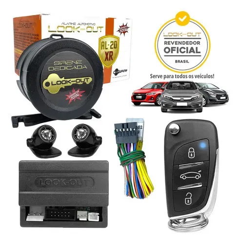 Alarme Automotivo C/ Sirene Subida De Vidros Look Out Al20xr