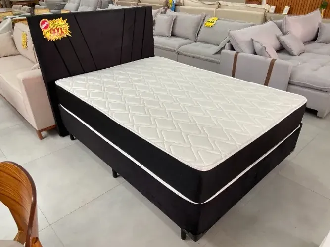 Cama Box + Colchão de Molas Ensacadas - Conforto e Suporte Perfeito