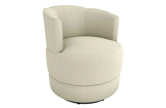 Poltrona Giratória Bege Boucle r866
