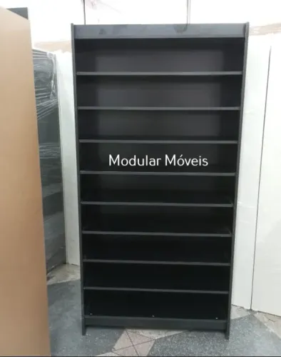Estante com 8 Prateleiras - MDF Preto