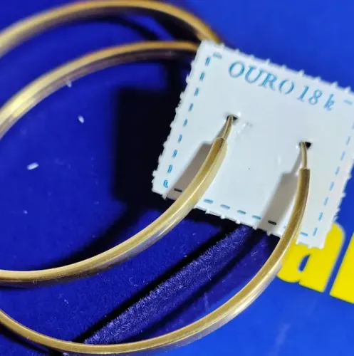 Brincos Argolão Ouro 18 Kilates Peso 4.60 Gramas         50 mm                            