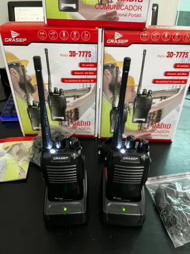 Kit 02 Radios Bf-777s Vhf/uhf 16 Canais Comunicador Baofeng Bandas