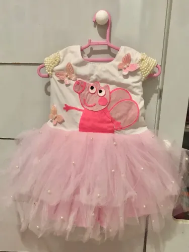 Vestido Infantil Peppa Pig - Tutu Rosa