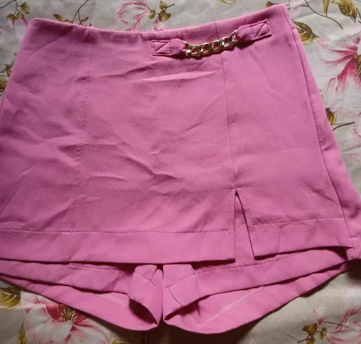 Lindo short saia alfaiataria ziper invisível atrás M