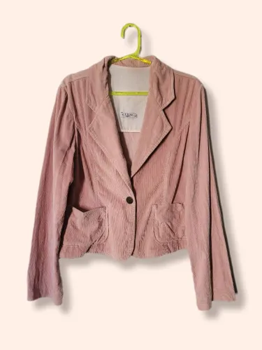 Casaco Veludo Cotelê Rosa Tamanho M