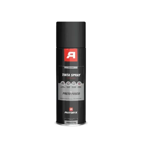 TINTA SPRAY PRETO FOSCO A TEMP 400ML - Autofix