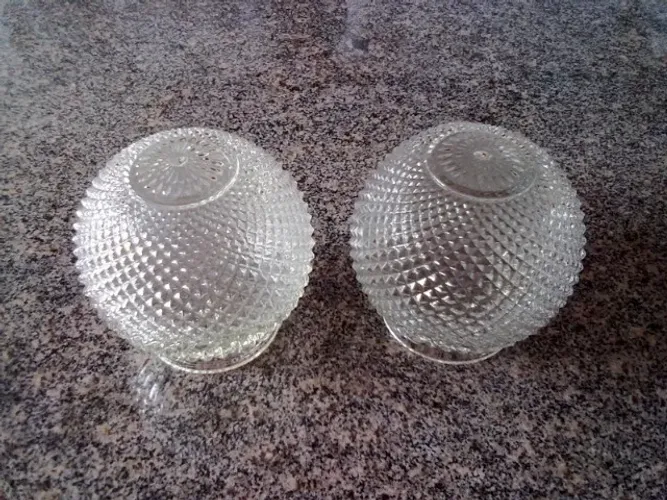 Antigo Combo Jogo De 2 Lustres Globo Bola com 2 Peças anos 80