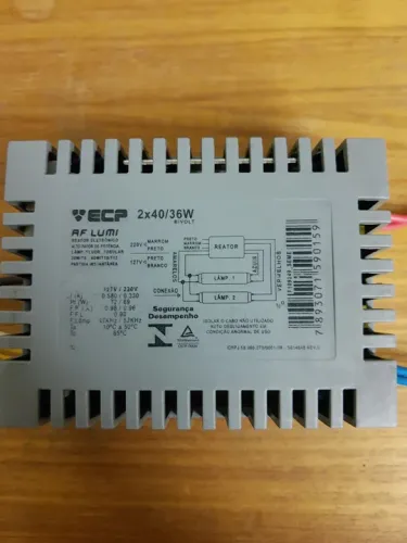 Reatores Eletrônico para Lâmpadas Fluorescentes 2x40W Bivolt Kit com 6 UND