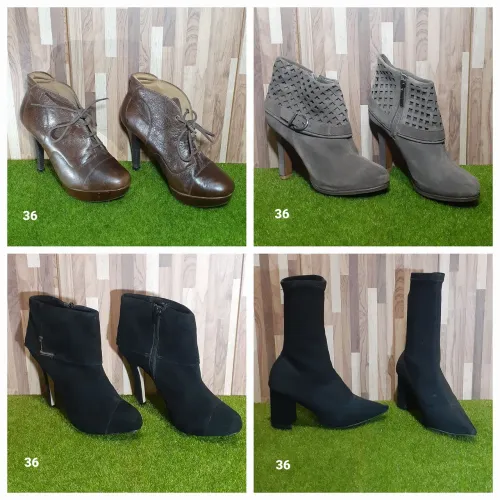 Botinhas Couro Camurça Neoprene 36