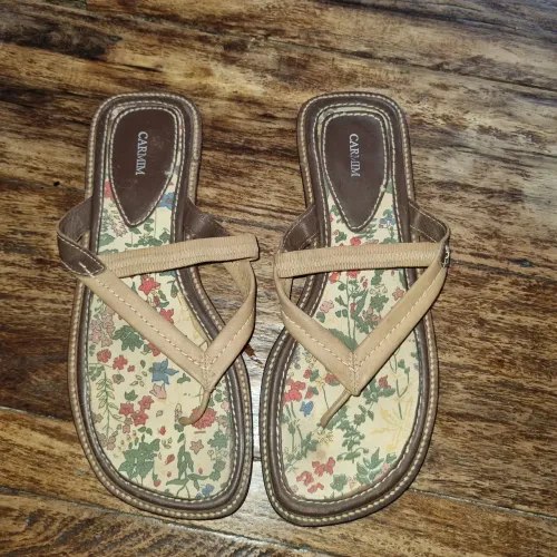 Rasteirinha  couro Carmim 39