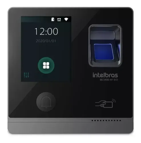 Controlador de Acesso Intelbras com Display Colorido, Leitor Biometrico e RFID 13.56 MHz S