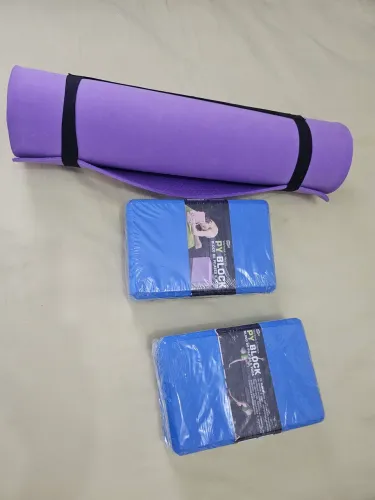 Tapete de Yoga + Blocos de Yoga