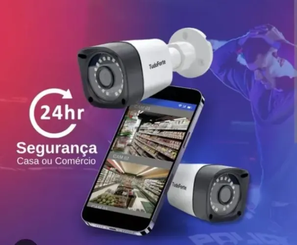 Câmera de segurança, cerca elétrica, Alarme, motor de portão 