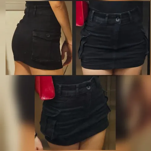 Saia Jeans preta - veste P/M - shein