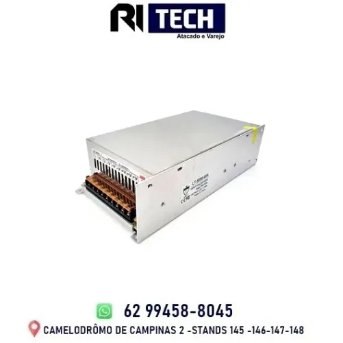 Fonte Chaveada Colmeia 12V 80A CFTV Fechaduras Elétricas e Som Automotivo.