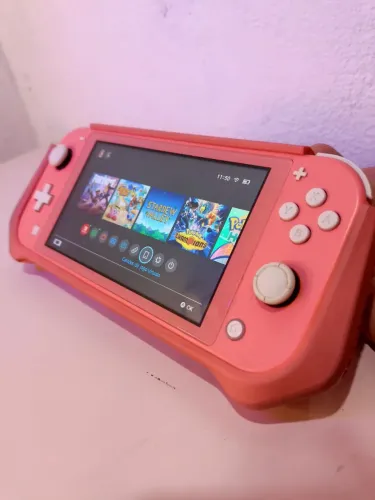 Switch lite Rosa com Grip e Garantia