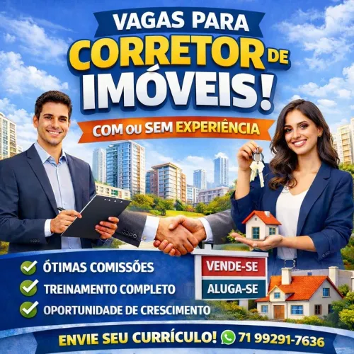 Vaga para Corretor de Imóveis - Com ou Sem Experiência