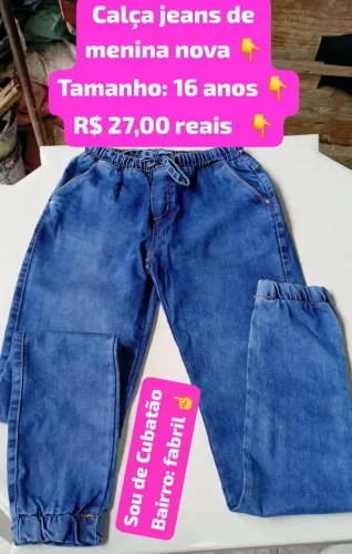 Vendo calça jeans infantil de menina nova _ pagamento via pix ou dinheiro em mãos