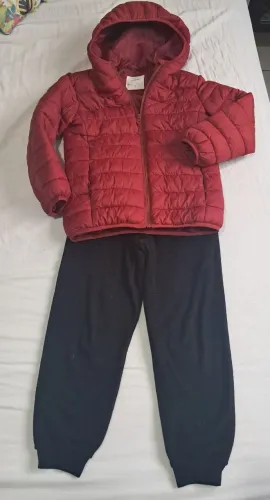 Lote Jaqueta + calça soft Tam 8 infantil menino