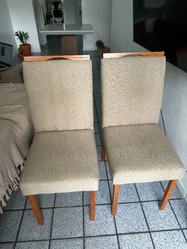 4 Cadeiras Estofada para mesa de jantar (perfeito estado) - Vender rápido | kit | conjunto
