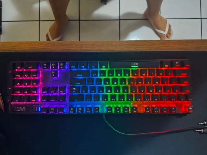 Teclado mecanico flakes poder switch azul