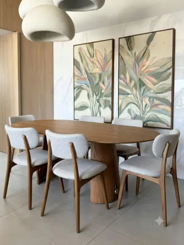 Mesa jantar canto oblongo 2 Mts com 6 cadeiras