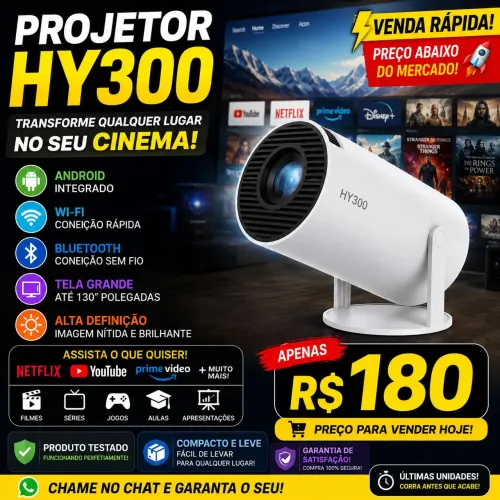 HY300 Android Wi-Fi Bluetooth Branco - Só R$180! Vendo Hoje!